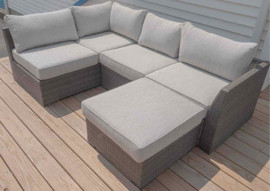 Ashley Furniture Resin Wicker 4 Cushion & Ottoman  Outdoor Sectional