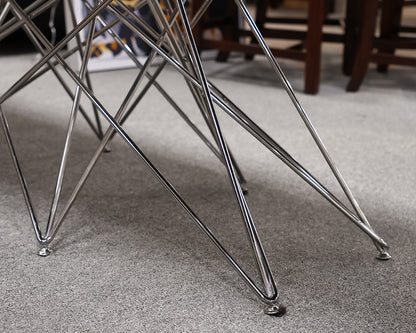 Bonaldo OCTA Dining Table with Black Satin Glass Top on Chrome Web Pedestal