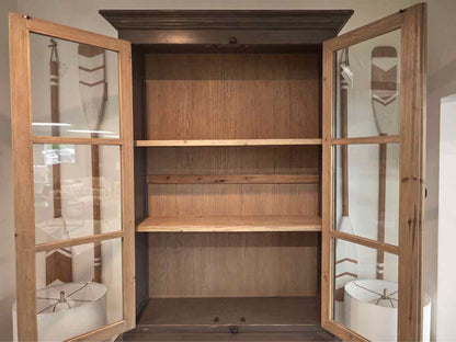 Arhaus Rustic Two Tone Hutch in Grey & Light Wood