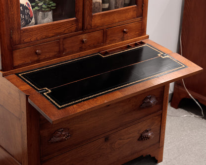 2 Piece Vintage Oak Secretary Desk