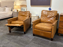 Pottery Barn Pair of 'Tyler' Leather Recliners