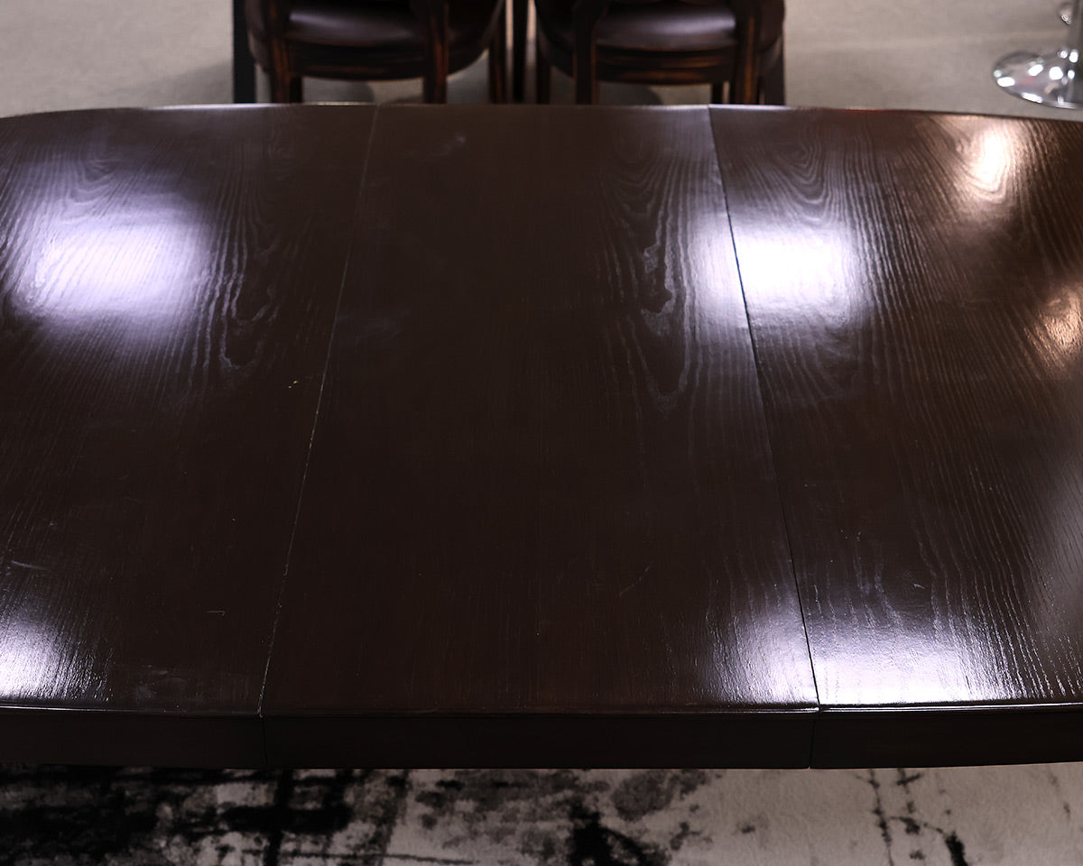 McGuire Dining Table Espresso Finish. Two Leaves/Table Pads