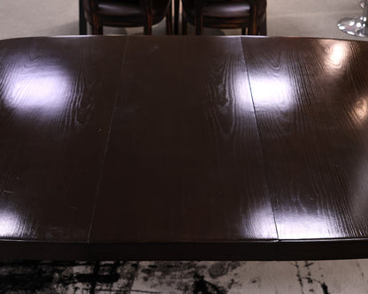 McGuire Dining Table Espresso Finish. Two Leaves/Table Pads
