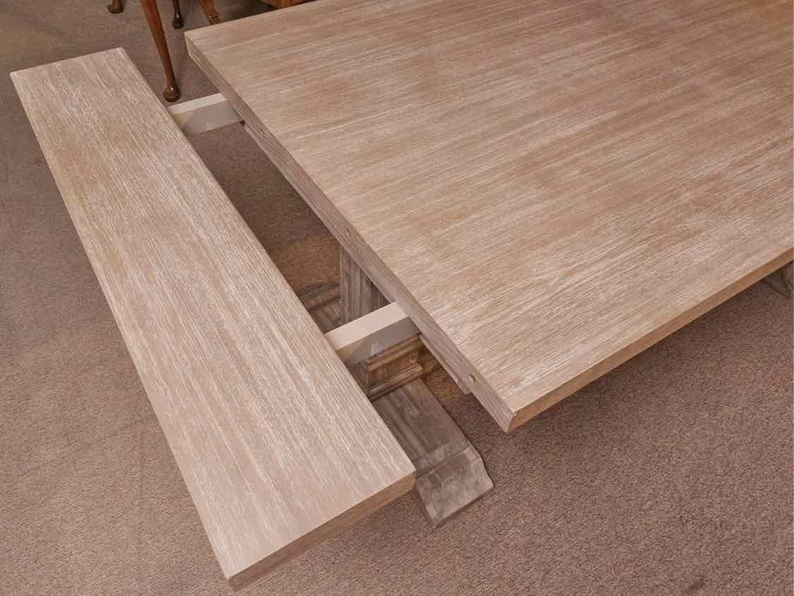 Traditions 'Hudson' Extenion Driftwood Finsh Trestle Base  Dining Table