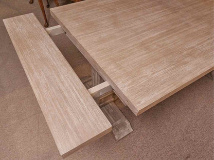 Traditions 'Hudson' Extenion Driftwood Finsh Trestle Base  Dining Table