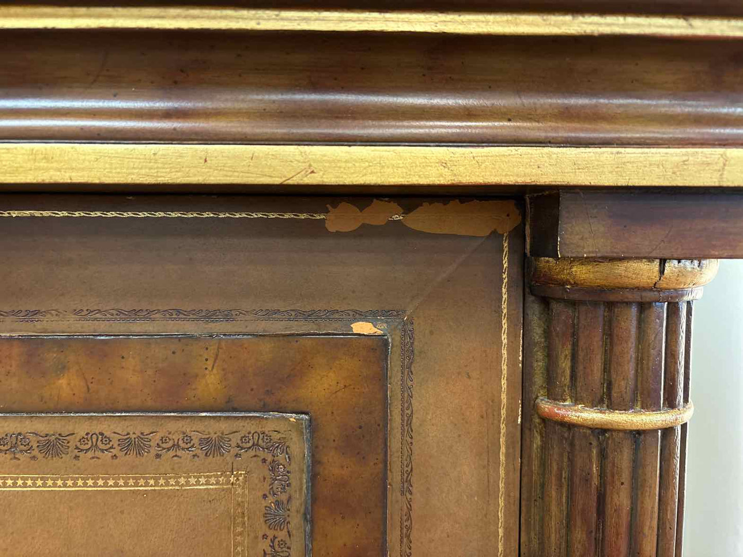 Maitland-Smith Biedermeier-Style Leather Secretary Desk