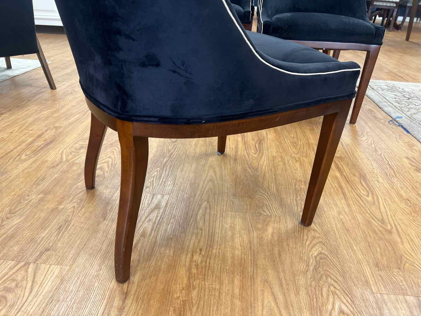 Set of 6 Navy Sherrill Furniture Dining Chairs