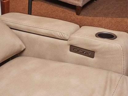 Timberland Co& Ltd Taupe Leather 3 Cushion  Reclining  Sofa