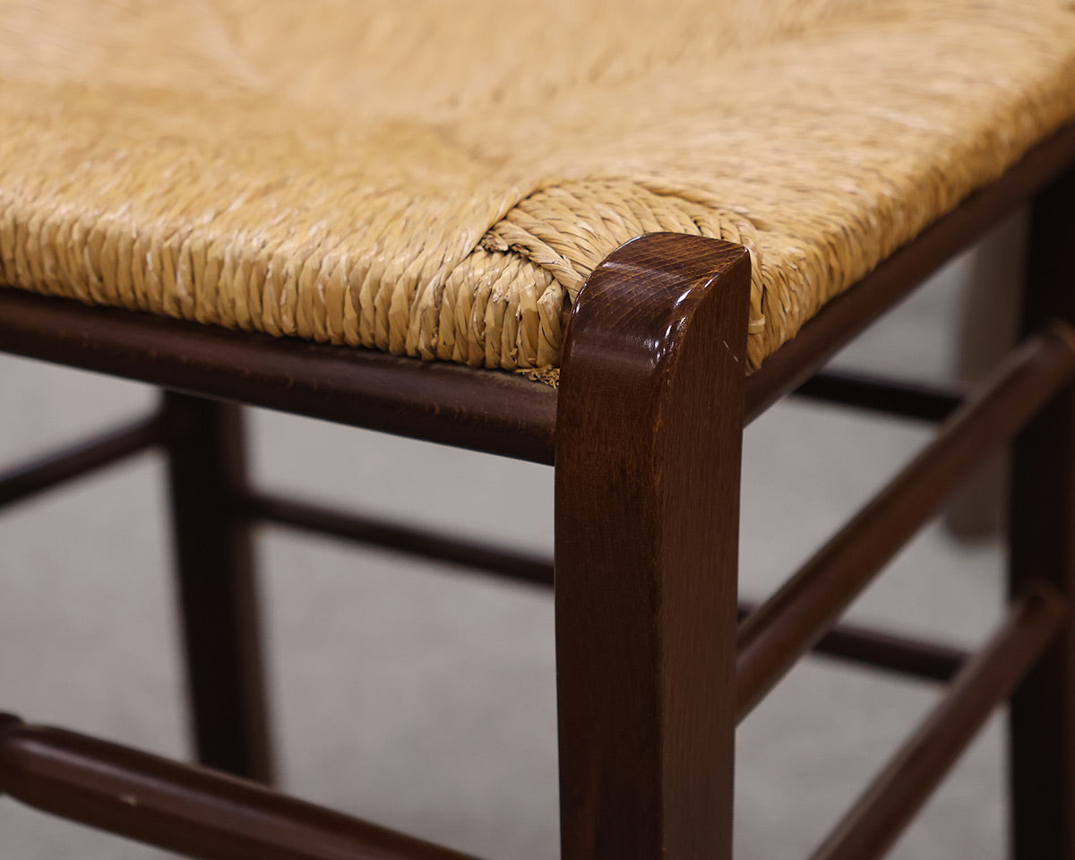 Farmhouse Extending Dining Table in Dark Oak with Set of 8 Ladder Back Chairs