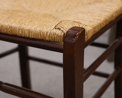 Farmhouse Extending Dining Table in Dark Oak with Set of 8 Ladder Back Chairs