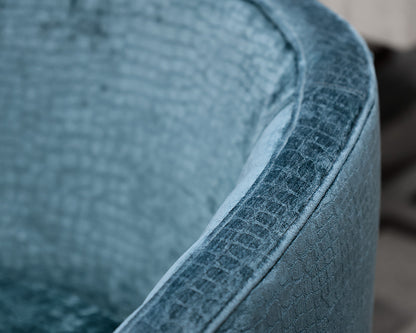 Blue Green Velvet Swivel Chair