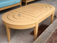 McKinnon & Harris Outdoor Hepplewhite Demilune Cocktail Table in Deco Yellow