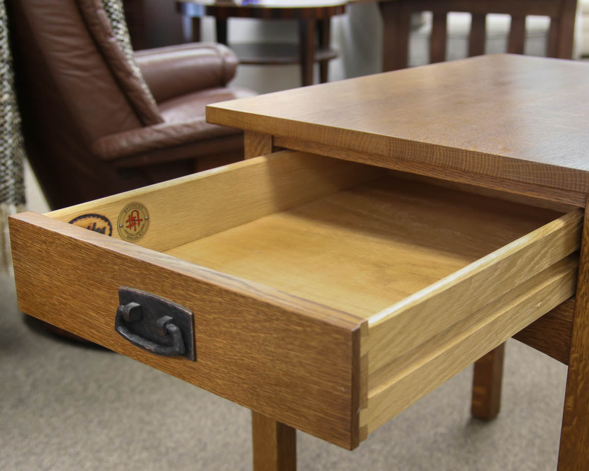 Pair of Stickley Arts & Crafts Oak One Drawer Side Tables