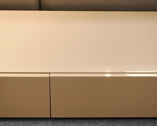 Low Profile Creme Coloured Lacquered Credenza