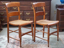 Pair of Caned Seat Side Chairs
