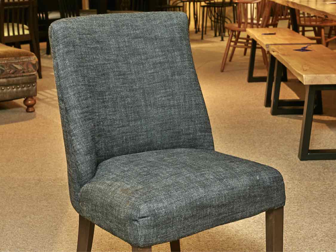 Set of 6 RH Graphite Grey Upholstered Side Dining Chairs
