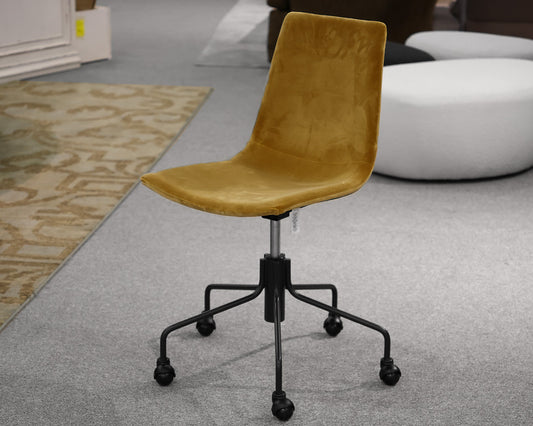 Mustard Velvet Upholstered Desk Chair
