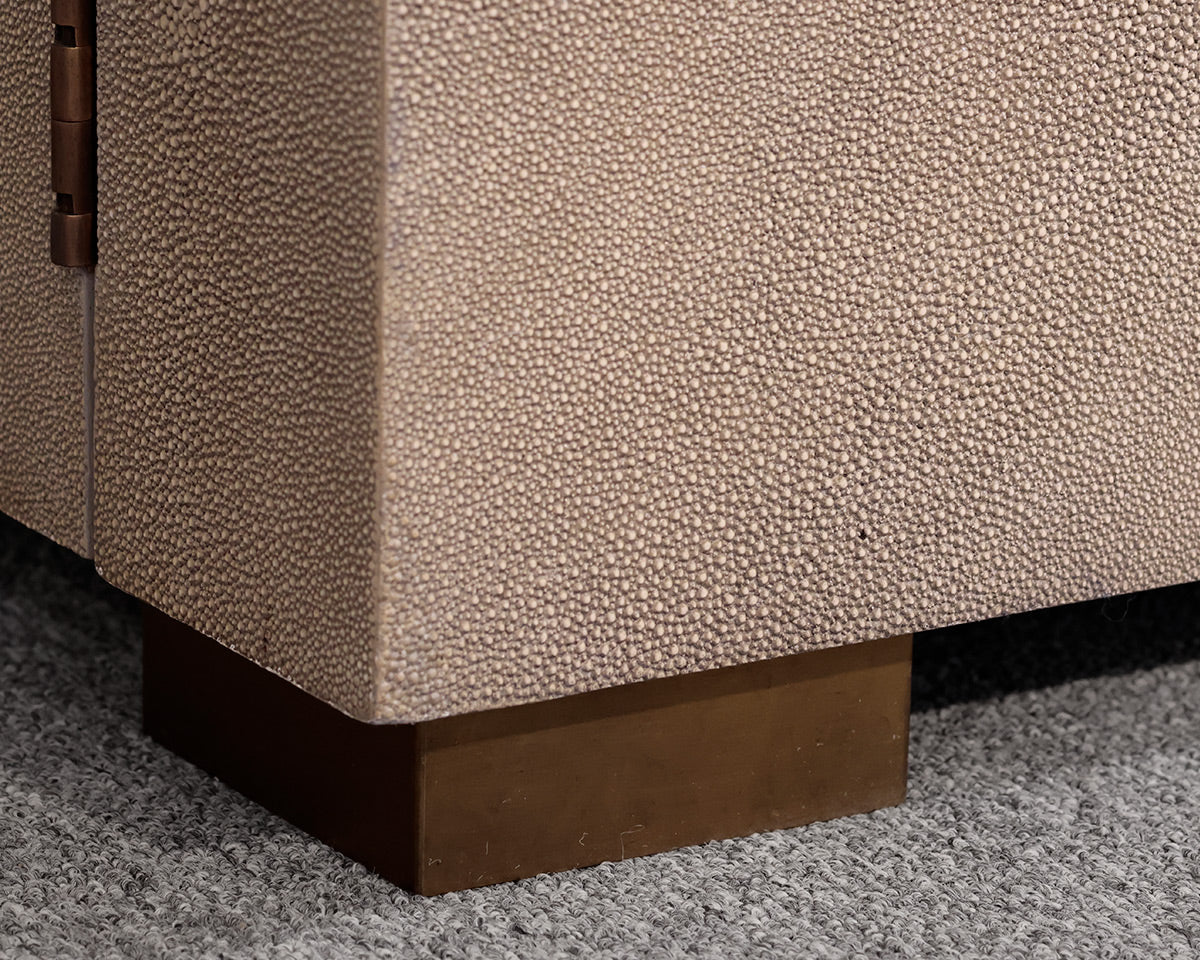 Williams Sonoma Faux Shagreen Bar Cabinet