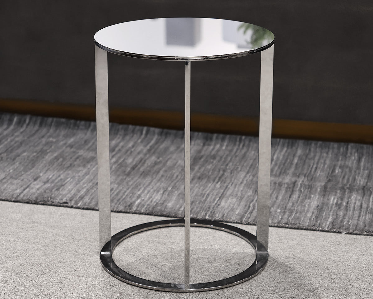 B&B Itailia Chrome Round Accent Table