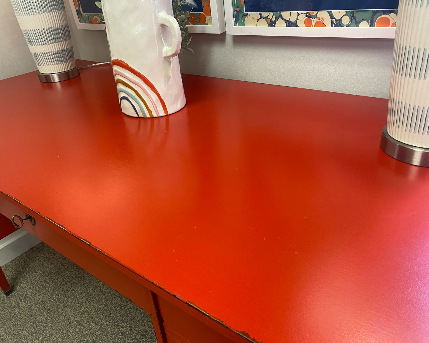 Ballard Designs Casa Florentina Bouclier Desk in Red