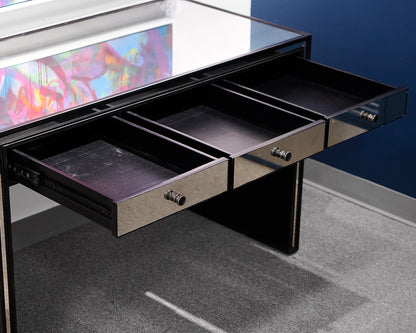 Mirrored Three-Drawer Desk