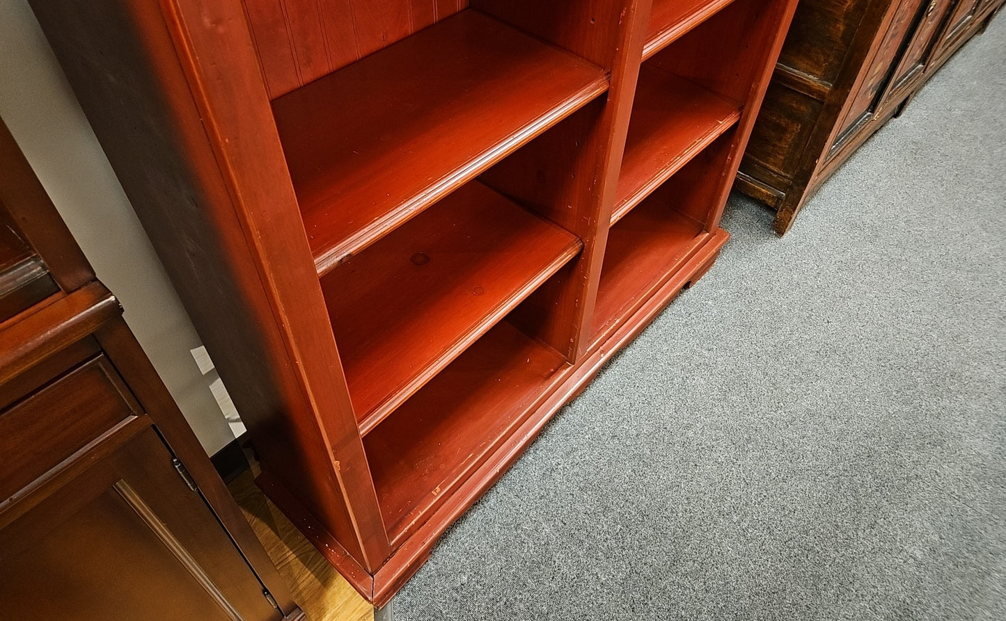 Brick Red Arched Top Double Bookcase