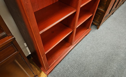 Brick Red Arched Top Double Bookcase
