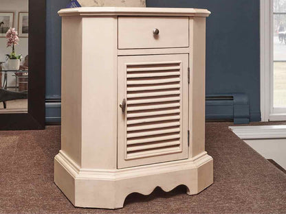 Cream Finish 1 Drawer 1 Door Cabinet Chest