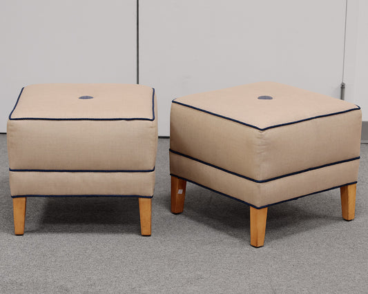 Pair of than Allen Square Ottomans