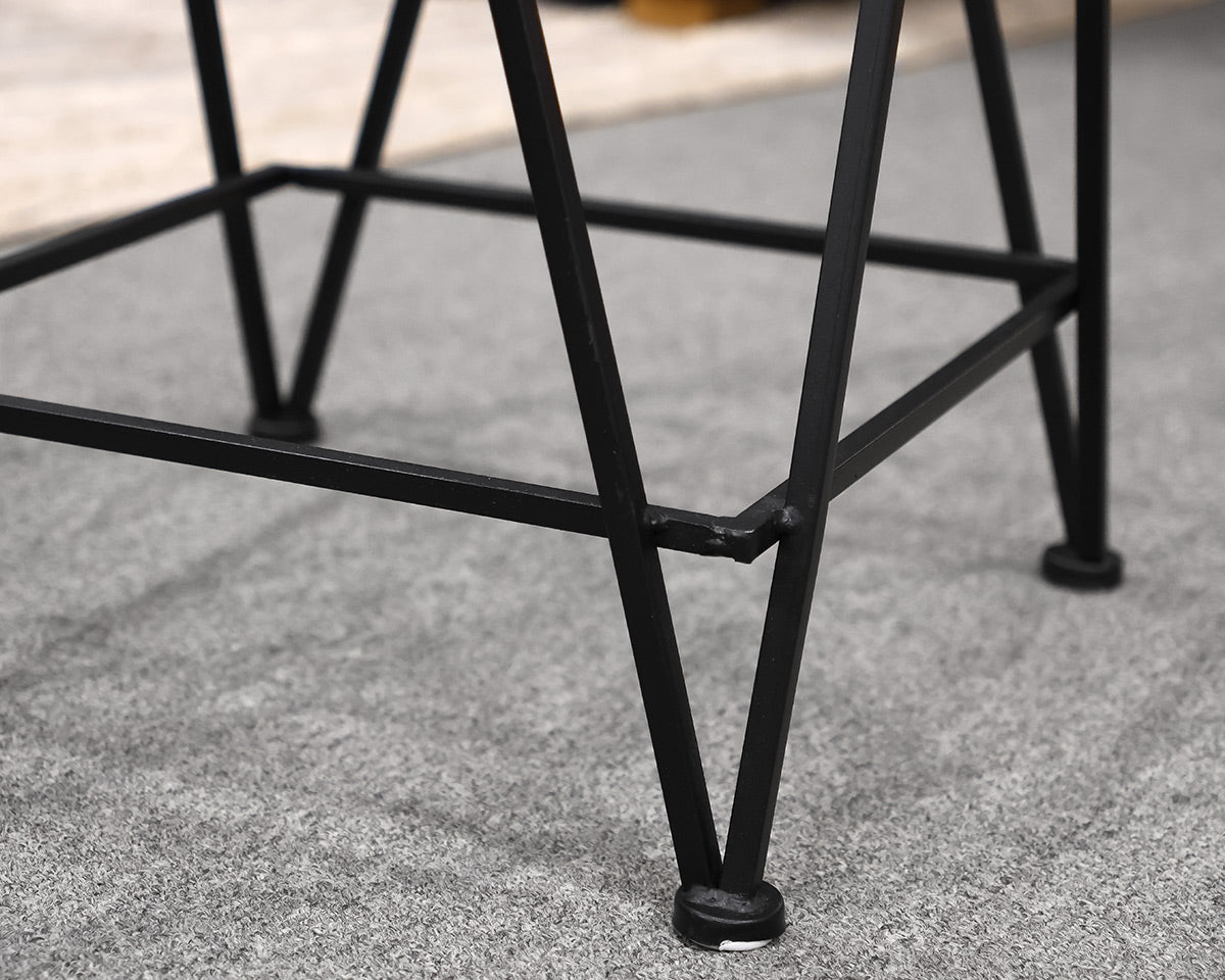 Pair of Wrought Iron Glass Top Accent Tables