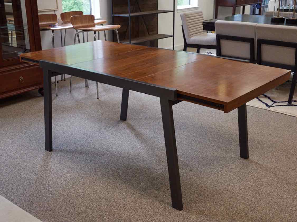 CB2 Metal & Cherry Dining Table W/ Leaf