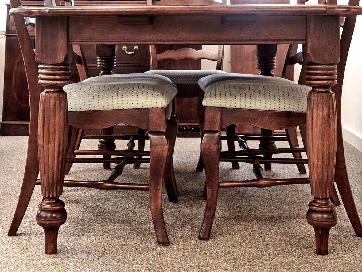 Nichols & Stone Cherry Dining Table & Set of 6 Ladderback Chairs