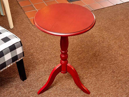 Red Finish CandleStick Accent  Table