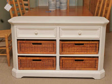 Broyhill White 2 Drawer Media Furniture with Wicker Baskets