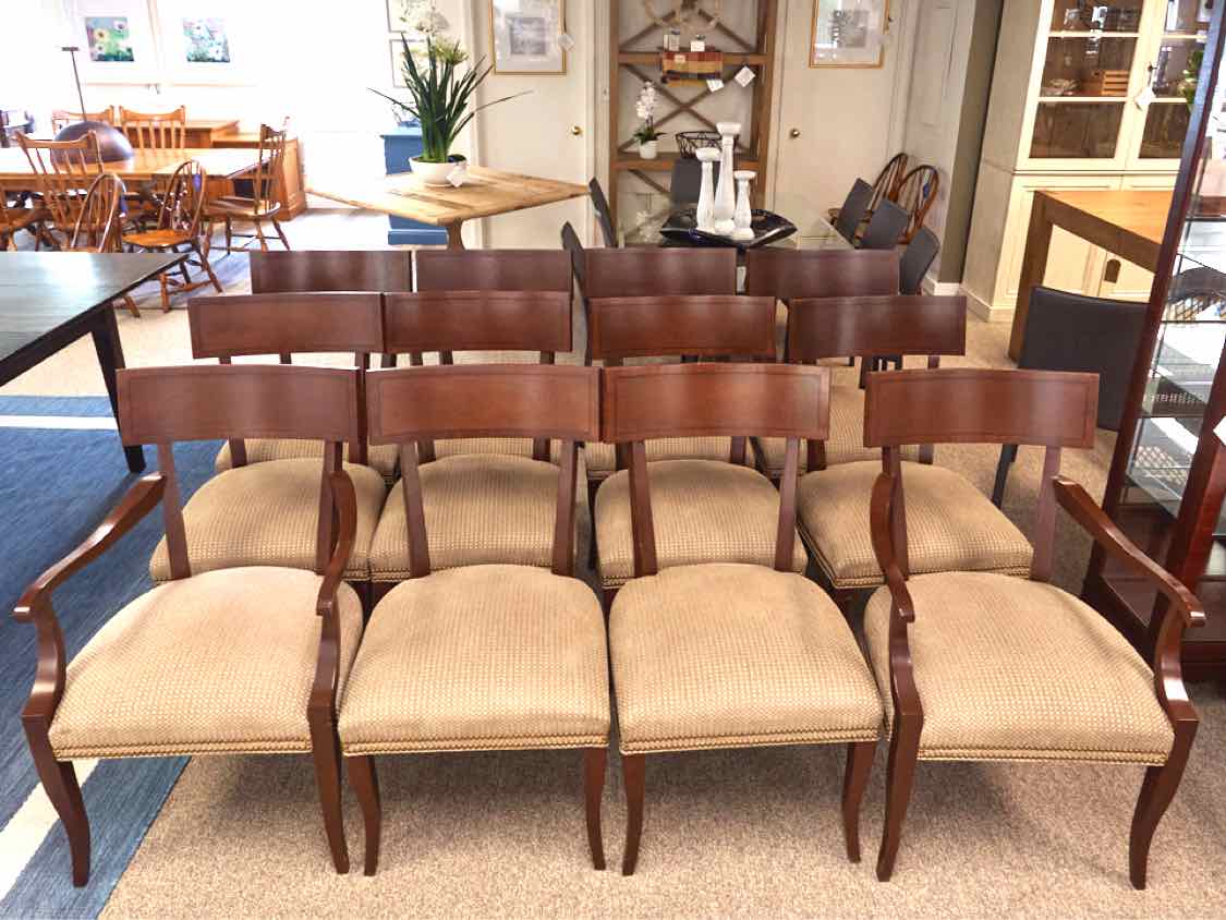Set of 12 Hickory Chair 'Blix' Dining Chairs in 'Chocolate' Finish