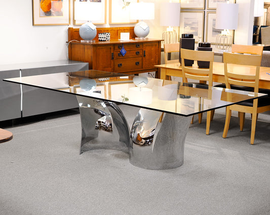 Roche Bobois Voiles Glass Top Dining Table
