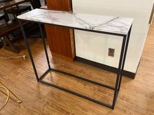 Faux Marble Console w/ Metal Base