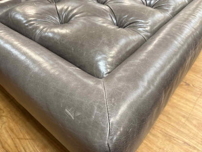 Stanford Leather Ottoman on Casters