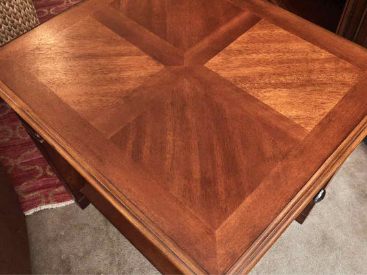 Cherry Finish Side Table with 1 Drawer & Shelf