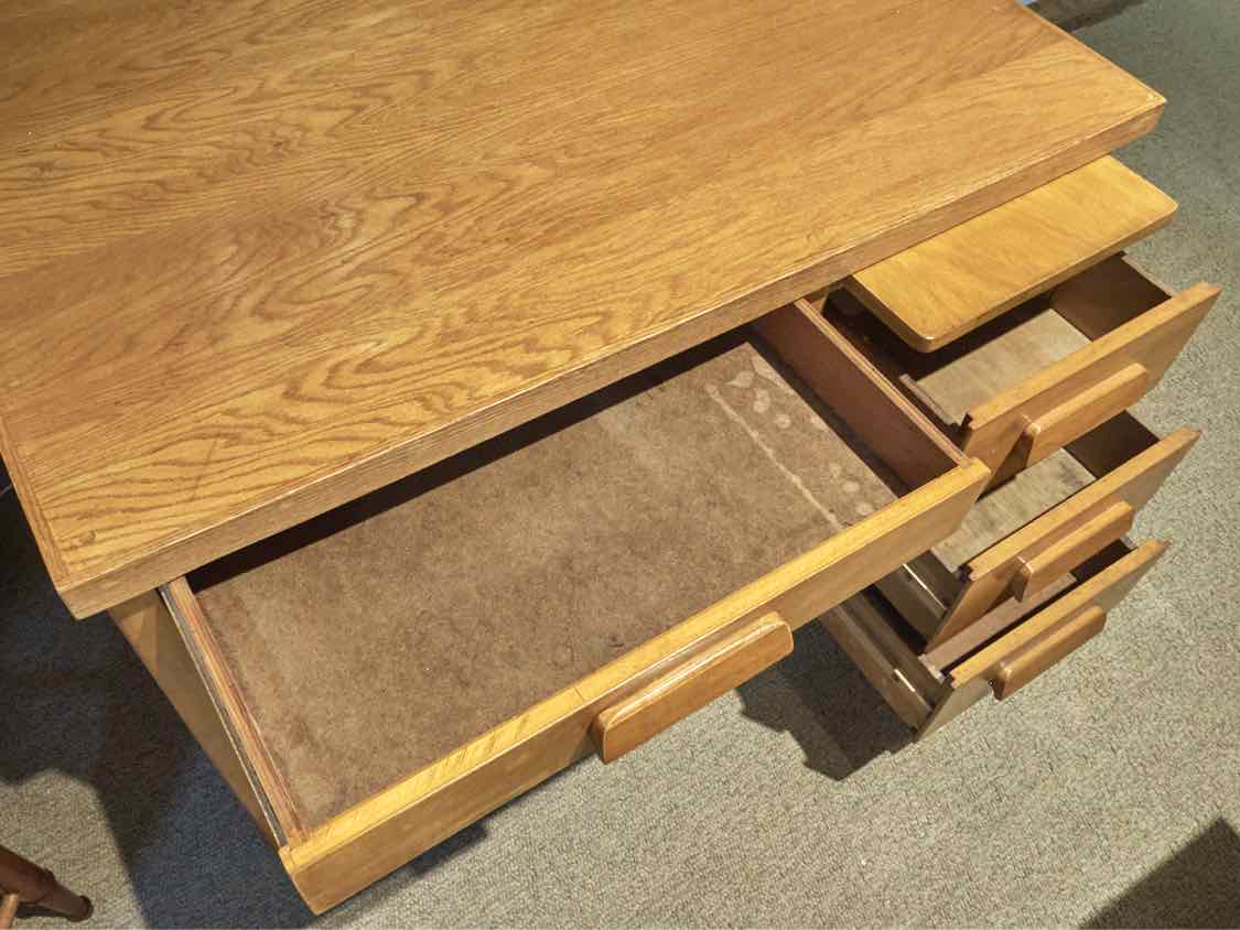 Oak 4 Drawer Desk
