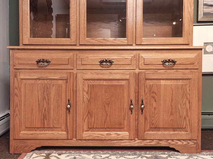 Amish Oak 3 Glass Door 3 Drawer 3 Lower Dorrs 2 Adjustable Shelves China Cabinet