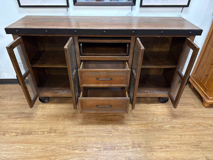 Industrial Rustic Sideboard On Casters