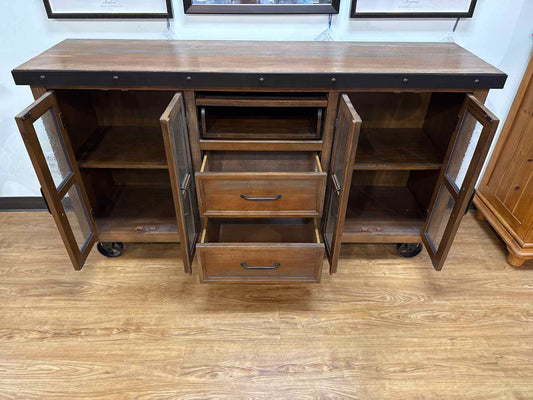 Industrial Rustic Sideboard On Casters