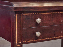 Mahogany 1 Drawer Side Table with Shelf & Tulip  Wood Inlay