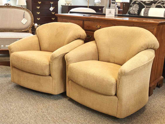 Pair of Klausner Swivel Club Chairs