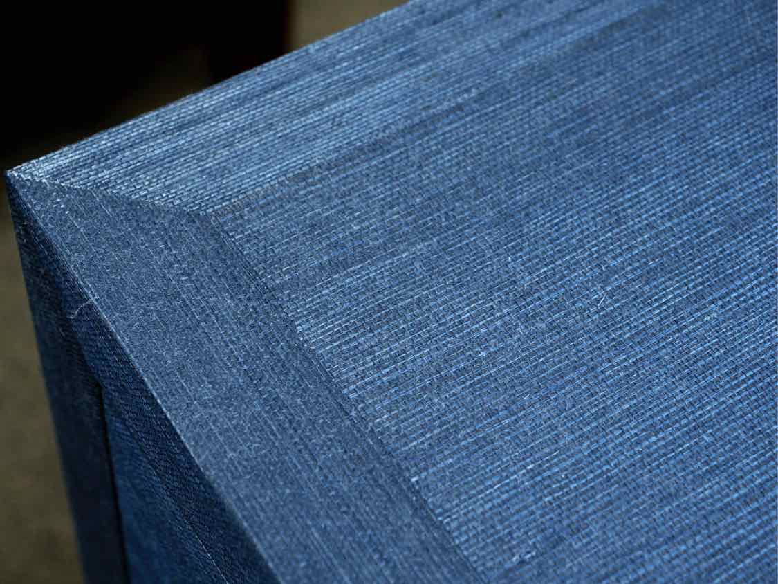 Mitchell Gold + Bob Williams Navy Wrapped Raffia Bedside Chest