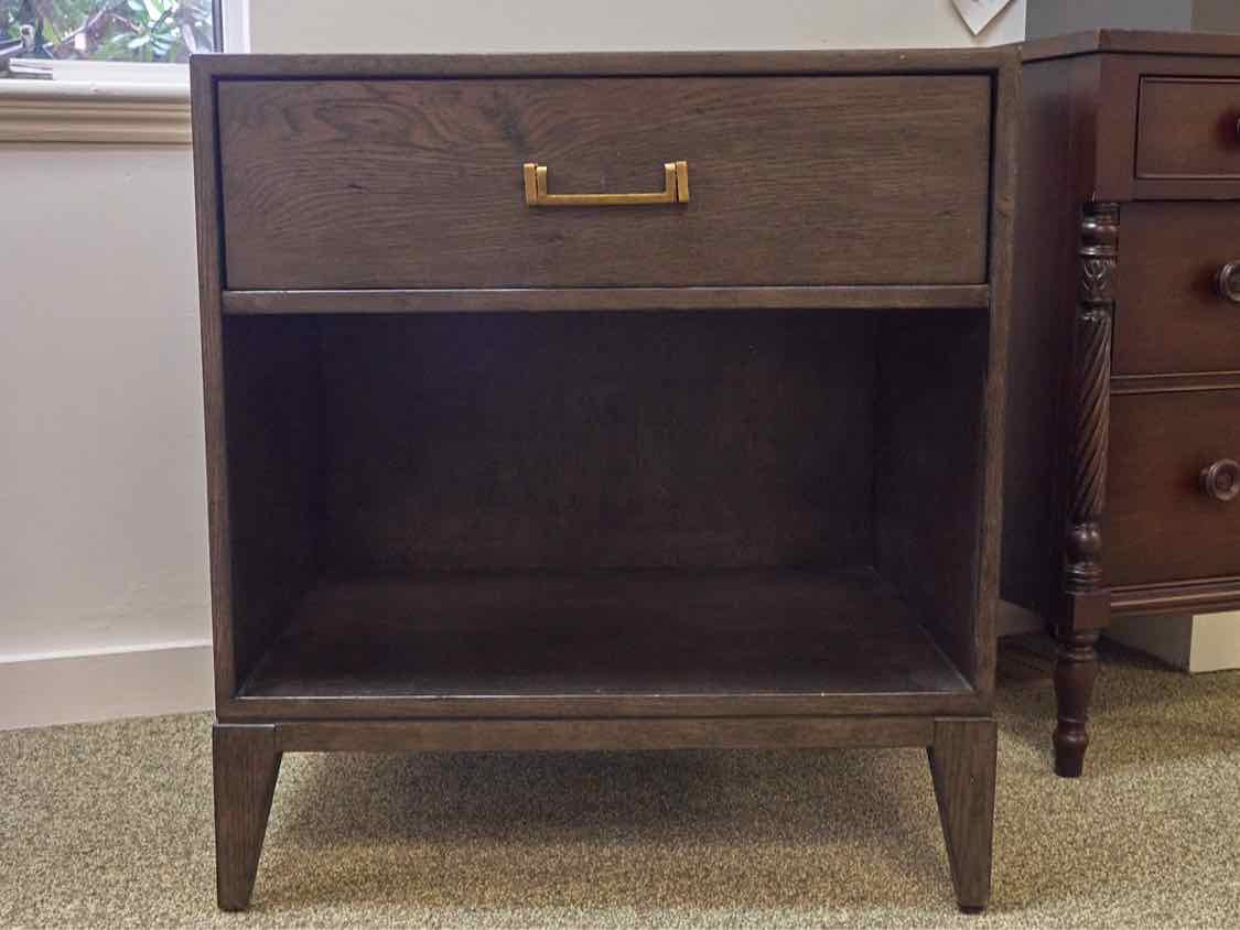Pair of RH " Cayden Campaign" Espresso Finish 1  DrawerNightstands