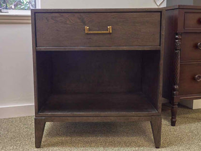 Pair of RH " Cayden Campaign" Espresso Finish 1  DrawerNightstands