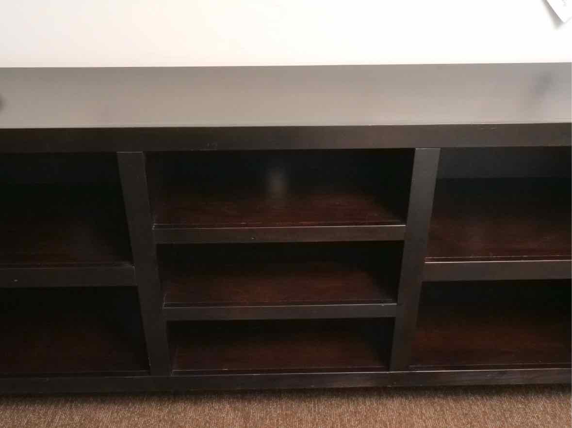 Espresso Finish Media Furniture with Storage Cubbies