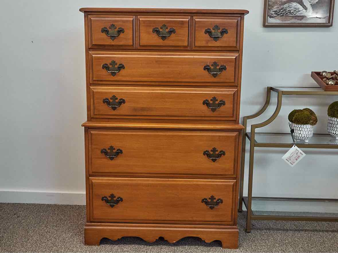 Solid Maple 5 Drawer Chest on Chest